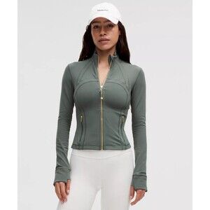 NWT Lululemon Define Cropped Jacket Nulu Dark Forest/ Gold Size 14